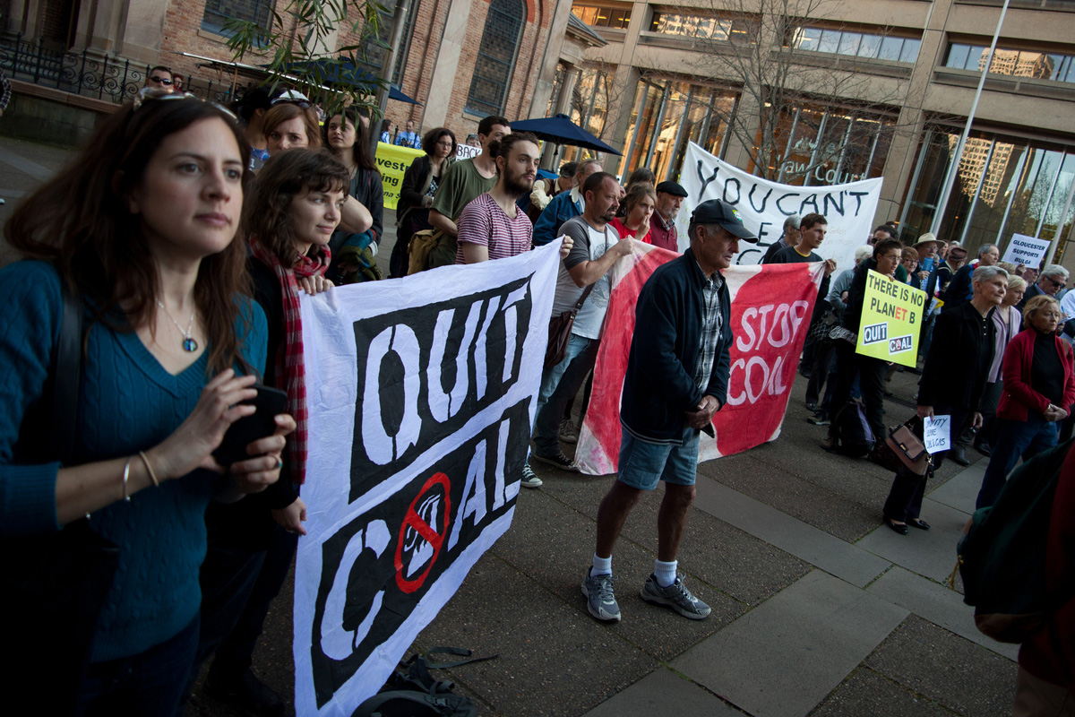 Coal protest outside supreme court, Sydney